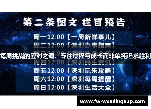 每周挑战的应对之道：专注过程与成长而非单纯追求胜利